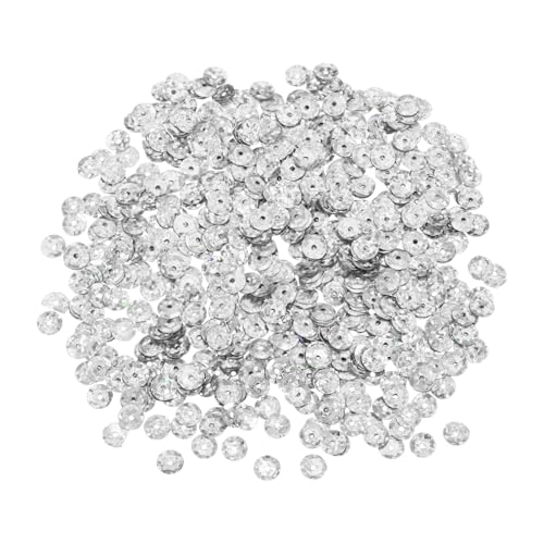 sourcing map Lose Pailletten, 8 mm, Laser-Cup-Stickerei, Pailletten, Spangles für Schmuckherstellung, Handwerk, Nähen, Silber, 2200 Stück von sourcing map