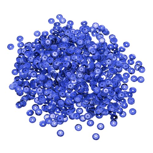 sourcing map Lose Pailletten, 8 mm, silberfarbene Rückseite, Stickerei-Pailletten für Schmuckherstellung, Basteln, Nähen, Marineblau, 1100 Stück von sourcing map