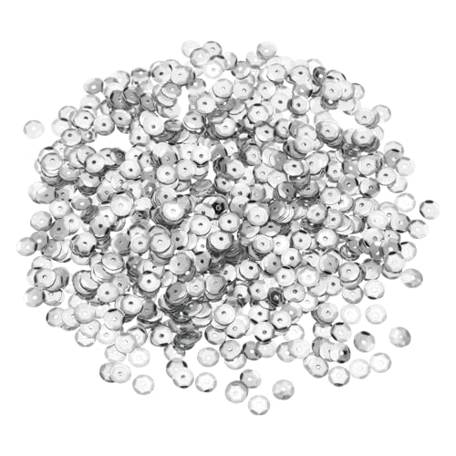 sourcing map Lose Pailletten, 8 mm, silberfarbene Rückseite, Stickerei-Pailletten für Schmuckherstellung, Basteln, Nähen, silberfarben, 2200 Stück von sourcing map