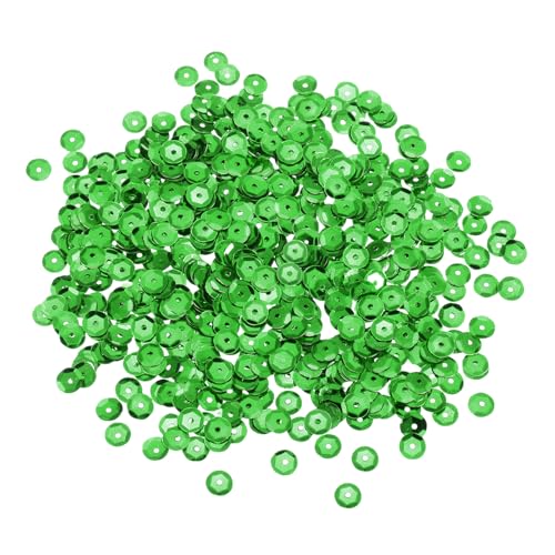 sourcing map Lose Pailletten, 8 mm, silberfarbene Rückseite, Stickerei-Pailletten für Schmuckherstellung, Handwerk, Nähen, Grasgrün, 2200 Stück von sourcing map