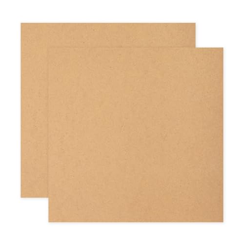 sourcing map MDF-Holzplatte zum Basteln, 2 mm dick, mitteldichte Faserplatte, unlackiertes Holz für DIY-Projekte, Kunstkurse, Tischlerei, Malerei (10,2 x 10,2 cm, 2 Stück) von sourcing map