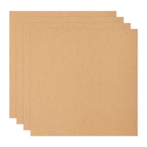 sourcing map MDF-Holzplatte zum Basteln, 2 mm dick, mitteldichte Faserplatte, unlackiertes Holz für DIY-Projekte, Kunstkurse, Tischlerei, Malerei (10,2 x 10,2 cm, 4 Stück) von sourcing map