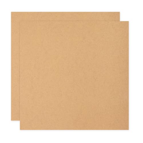 sourcing map MDF-Holzplatte zum Basteln, 2 mm dick, mitteldichte Faserplatte, unlackiertes Holz für DIY-Projekte, Kunstkurse, Tischlerei, Malerei (30,5 x 30,5 cm, 2 Stück) von sourcing map