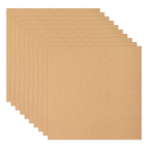 sourcing map MDF-Holzplatte zum Basteln, 2 mm dicke, mitteldichte Faserplatte, unlackiertes Holz für DIY-Projekte, Kunstkurse, Tischlerei, Malerei (10,2 x 10,2 cm, 10 Stück) von sourcing map
