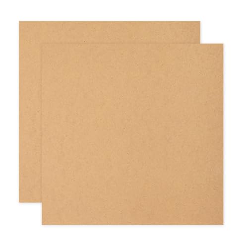 sourcing map MDF-Holzplatte zum Basteln, 2 mm dicke, mitteldichte Faserplatte, unlackiertes Holz für DIY-Projekte, Kunstkurse, Tischlerei, Malerei (20,3 x 20,3 cm, 2 Stück) von sourcing map