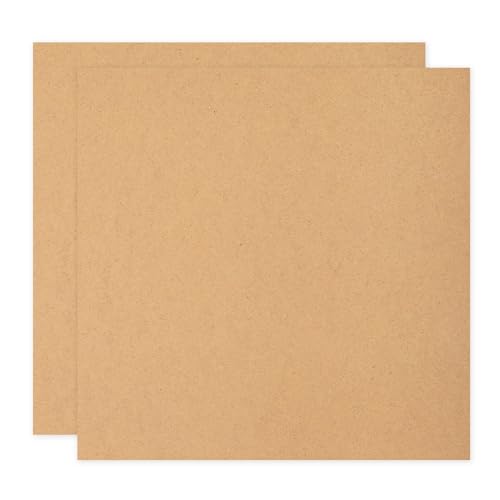 sourcing map MDF-Holzplatte zum Basteln, 2 mm dicke, mitteldichte Faserplatte, unlackiertes Holz für DIY-Projekte, Kunstkurse, Tischlerei, Malerei (38,1 x 38,1 cm, 2 Stück) von sourcing map