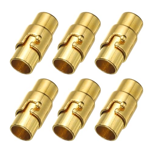 sourcing map Magnetverschlüsse, 6 Stück, 0,6 cm, Lederschnur, Endkappen, magnetische Armbandverschlüsse und Verschlüsse für Schmuckherstellung, DIY-Armbandverschlüsse, goldfarben sourcing map Magnetverschlüsse, 6 Stück, 0,6 cm, Lederschnur, Endkappen, magnetische Armbandverschlüsse und Verschlüsse für Schmuckherstellung, DIY-Armbandverschlüsse, goldfarben von sourcing map