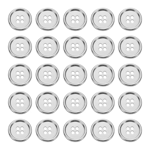sourcing map Metallknöpfe, 18 mm, 4 Löcher, Legierung, runde Knöpfe, Basteln, Nähzubehör, für Kleidung, DIY, Basteln, Dekoration, Weiß, 25 Stück sourcing map Metallknöpfe, 18 mm, 4 Löcher, Legierung, runde Knöpfe, Basteln, Nähzubehör, für Kleidung, DIY, Basteln, Dekoration, Weiß, 25 Stück von sourcing map
