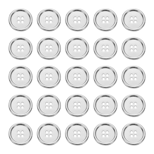 sourcing map Metallknöpfe, 25 mm, 4 Löcher, Legierung, runde Knöpfe, Nähzubehör, für Kleidung, DIY, Basteln, Dekoration, Weiß, 25 Stück sourcing map Metallknöpfe, 25 mm, 4 Löcher, Legierung, runde Knöpfe, Nähzubehör, für Kleidung, DIY, Basteln, Dekoration, Weiß, 25 Stück von sourcing map