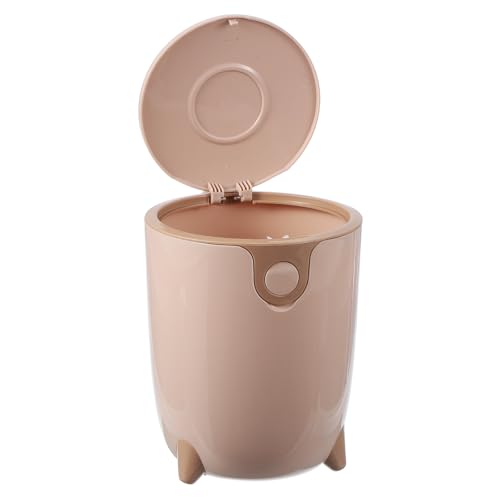 sourcing map Mini-Mülleimer für den Schreibtisch, mit Deckel, Kunststoff-Mülleimer für Badezimmer, Schlafzimmer, Schminktisch, Wohnzimmer, Küche, Büro (Rosa) von sourcing map