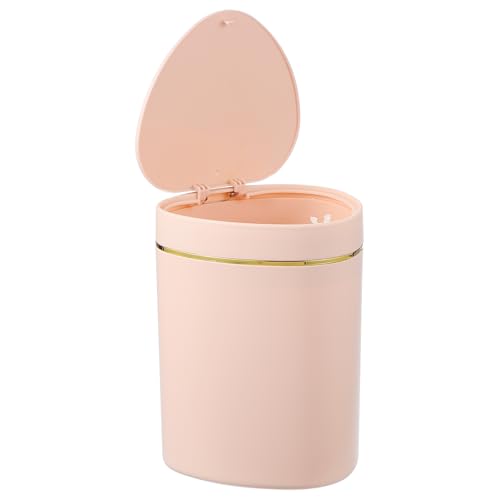 sourcing map Mini-Mülleimer mit Deckel, kleiner Recycling-Mülleimer, niedlicher Mülleimer, 2,2 l, geeignet für Büro, Badezimmer, Küche, Wohnzimmer, Schlafzimmer, Rosa von sourcing map