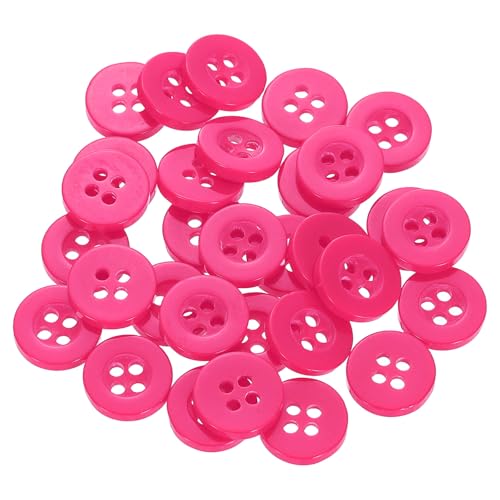 sourcing map Nähknöpfe, 18 l, 11,5 mm, Kunstharz, rund, flach, 4 Löcher, Ersatzknöpfe zum Nähen von Kleidung und Heimwerken, Rose, 60 Stück von sourcing map