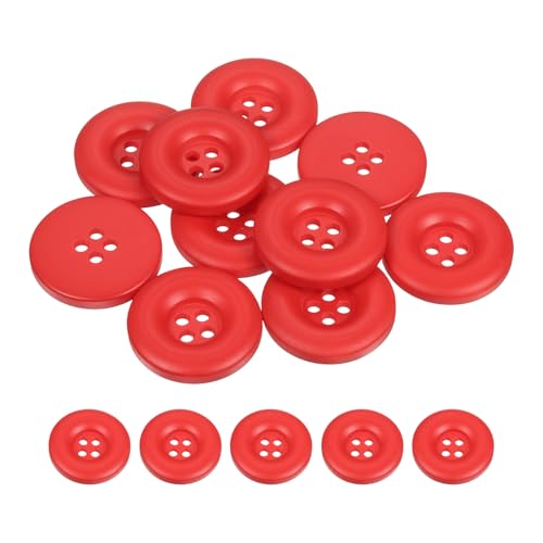 sourcing map Nähknöpfe, 25 mm, 4 Löcher, Harz, verdickt, rund, Ersatzknöpfe für Kleidung, DIY, Handwerk, Dekoration, Rot, 10 Stück sourcing map Nähknöpfe, 25 mm, 4 Löcher, Harz, verdickt, rund, Ersatzknöpfe für Kleidung, DIY, Handwerk, Dekoration, Rot, 10 Stück von sourcing map