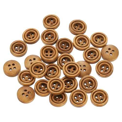 sourcing map Nähknöpfe aus Holz, rund, flach, 4 Löcher, 18 l, 11,5 mm, Hellbraun, 30 Stück sourcing map Nähknöpfe aus Holz, rund, flach, 4 Löcher, 18 l, 11,5 mm, Hellbraun, 30 Stück von sourcing map