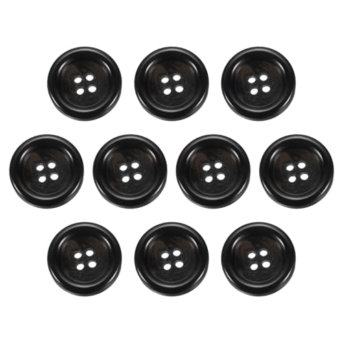 sourcing map Nähknöpfe aus Kunstharz, 25 mm, 4 Löcher, rundes Muster, flache Rückseite, Knöpfe für Mantel, Anzüge, Kleidung, Kleidung und Bastelarbeiten, 5#Schwarz, 10 Stück sourcing map Nähknöpfe aus Kunstharz, 25 mm, 4 Löcher, rundes Muster, flache Rückseite, Knöpfe für Mantel, Anzüge, Kleidung, Kleidung und Bastelarbeiten, 5#Schwarz, 10 Stück von sourcing map