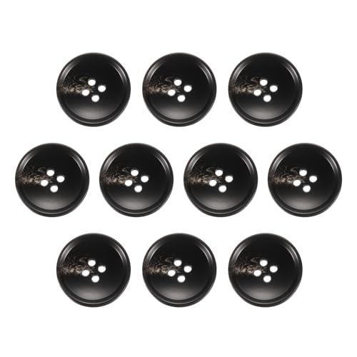sourcing map Nähknöpfe aus Kunstharz, 30 mm, 4 Löcher, rundes Muster, flache Rückseite, Knöpfe für Mantel, Anzüge, Kleidung, Kleidung und Bastelarbeiten, 4#Kaffeebraun, 10 Stück von sourcing map