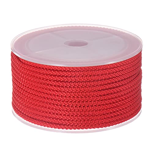 sourcing map Nylon Perlen Gewinde Schnur 3mm Extra-Starke Geflochtene Nylonschnur für Halskette Armbänder Schmuck Herstellung Handarbeit 10M/33Ft Rot von sourcing map