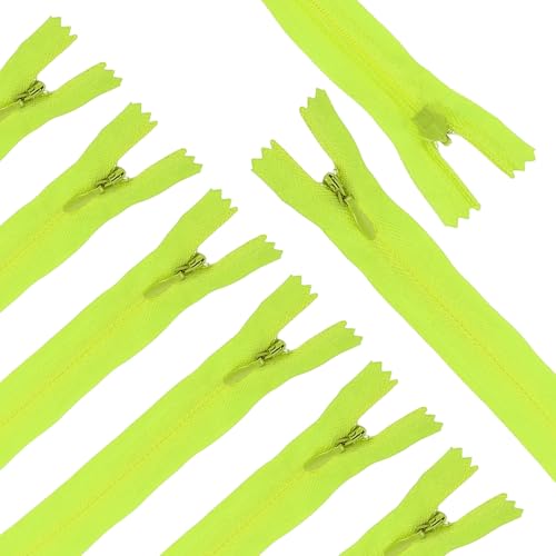 sourcing map Nylon-Spiralreißverschlüsse, Nr. 3, geschlossenes Ende, Trennung, Jacken-Reißverschlüsse, Großrahmen, Ersatz für Schneider, Nähtaschen, Bastelzubehör, Hellgrün, 10 Stück von sourcing map