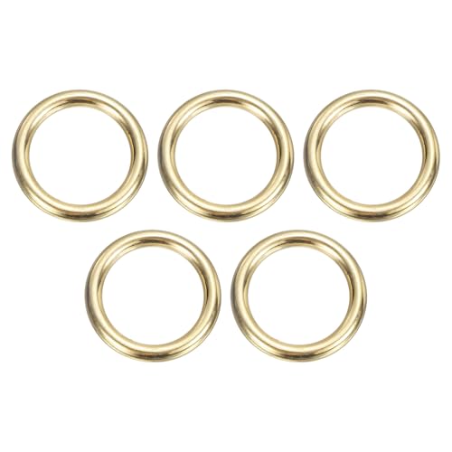 sourcing map O-Ring aus Messing, 3,5 cm Außendurchmesser, 2,6 cm dick, nahtlos, geschweißt, runde Ringschnallen für Gepäck, Gurtband, Handwerk, DIY-Dekoration, Zubehör, goldfarben, 5 Stück sourcing map O-Ring aus Messing, 3,5 cm Außendurchmesser, 2,6 cm dick, nahtlos, geschweißt, runde Ringschnallen für Gepäck, Gurtband, Handwerk, DIY-Dekoration, Zubehör, goldfarben, 5 Stück von sourcing map