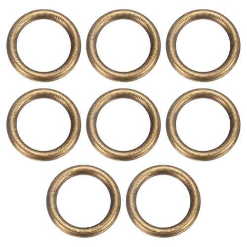 sourcing map O-Ring aus Messing, 3 cm Außendurchmesser, 2,2 cm dick, nahtlos, geschweißt, runde Ringschnallen für Gepäck, Gurtband, Handwerk, DIY-Dekoration, Zubehör, Bronze, 8 Stück von sourcing map