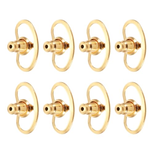 sourcing map Ohrring-Verschlüsse, große Metall-Ohrringstütze, Heber mit Verriegelung für schwere Ohrstecker, hängende Ohrläppchen (Gold, 8 Stück) von sourcing map