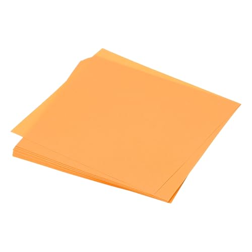 sourcing map Origami-Papier, doppelseitig, fluoreszierend, Orange, 7,5 x 7,5 cm, 70 g/m², quadratisch, Faltpapier, für Kunst-, Bastelprojekte, Anfänger, Geschenke, Dekoration, 25 Blatt von sourcing map
