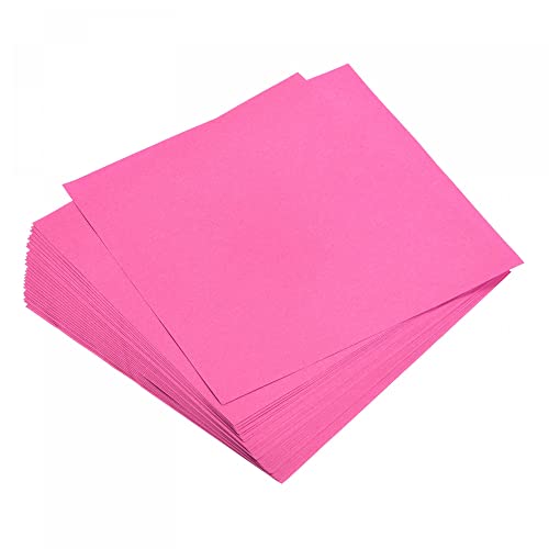 sourcing map Origami-Papier, doppelseitig, fluoreszierendes Pink, 15 cm x 15 cm, 70 g/m², quadratisch, faltbar, für Kunstprojekte, Anfänger, Geschenke, Dekoration, 25 Blatt von sourcing map