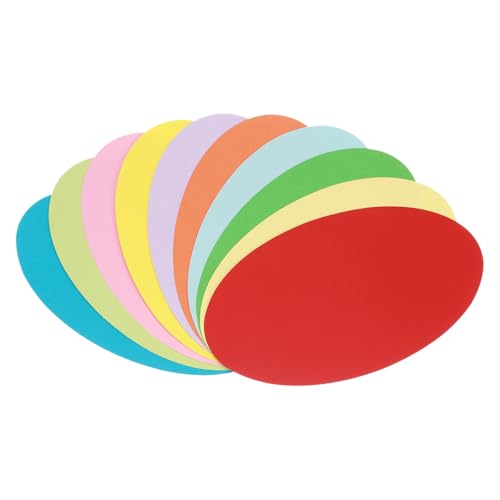 sourcing map Ovaler Karton, 10,2 cm breit, 16,5 cm lang, 30 Stück, 22,7 kg/180 g/m², farbige Ausschnitte, Papier, dicker Karton, Untersetzer für Bastelarbeiten, Pinnwand-Dekoration, verschiedene von sourcing map