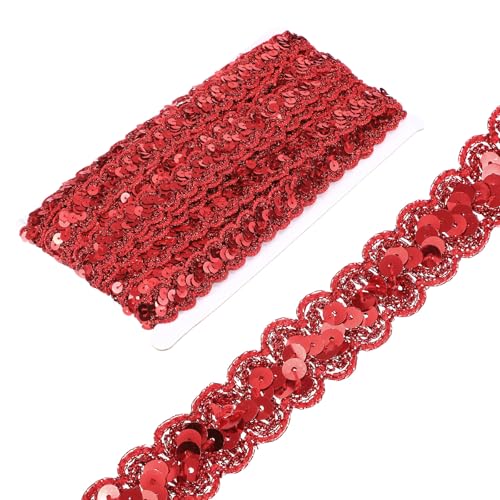 sourcing map Pailletten-Bordüre, 2,3 cm x 13 m, rote Wellen, flach, Pailletten-Bordüre, Zierband für Handwerk, Verzierungen, DIY, Nähen, Kostümdekoration sourcing map Pailletten-Bordüre, 2,3 cm x 13 m, rote Wellen, flach, Pailletten-Bordüre, Zierband für Handwerk, Verzierungen, DIY, Nähen, Kostümdekoration von sourcing map