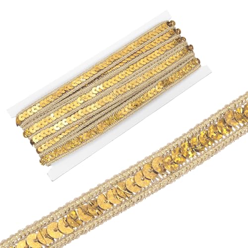 sourcing map Paillettenband, 1,3 cm x 9,1 m, flaches Glitzerband zum Basteln, Verzierungen, Kostüme, Hüte, Kleider, Schuhe, Stirnband, Nähen, Laser-Gold sourcing map Paillettenband, 1,3 cm x 9,1 m, flaches Glitzerband zum Basteln, Verzierungen, Kostüme, Hüte, Kleider, Schuhe, Stirnband, Nähen, Laser-Gold von sourcing map