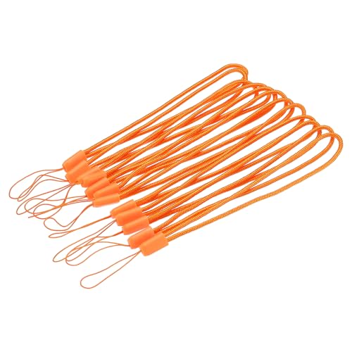 sourcing map Paket von 20 Nylon Schnur Schlüsselbänder 18cm Weich Handgelenk Riemen Orange von sourcing map