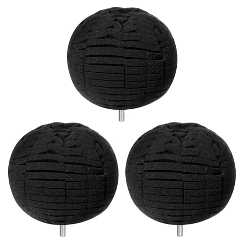 sourcing map Polierpads für Autoräder, 10,2 cm, feiner Schnitt, Polierer, Werkzeug mit 6,35 mm Durchmesser Schaft, für Auto, Metall, Kunststoff, Keramik, Schwarz, 3 Stück von sourcing map