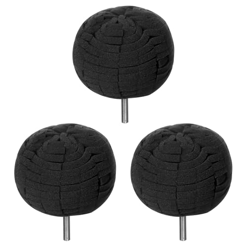 sourcing map Polierpads für Autoräder, 7,6 cm, feiner Schnitt, Polierer, Werkzeug mit 6,35 mm Durchmesser Schaft, für Auto, Metall, Kunststoff, Keramik, Schwarz, 3 Stück von sourcing map