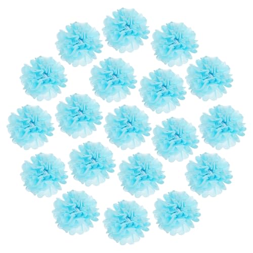 sourcing map Pompons aus Seidenpapier, 10,2 cm, bunt, große Papierblumen, Wanddekorationen für Fiesta, Party, Geburtstag, Hochzeit, Hellblau, 20 Stück von sourcing map