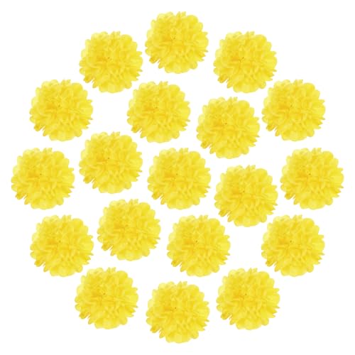 sourcing map Pompons aus Seidenpapier, 20,3 cm, bunt, große Papierblumen, Wanddekorationen für Fiesta, Party, Geburtstag, Hochzeit, Hellgelb, 20 Stück von sourcing map