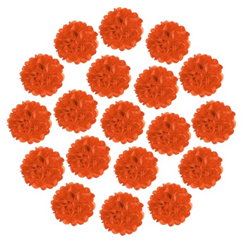 sourcing map Pompons aus Seidenpapier, 25,4 cm, bunt, große Papierblumen, Wanddekorationen für Fiesta, Party, Geburtstag, Hochzeit, Orange, Rot, 20 Stück von sourcing map