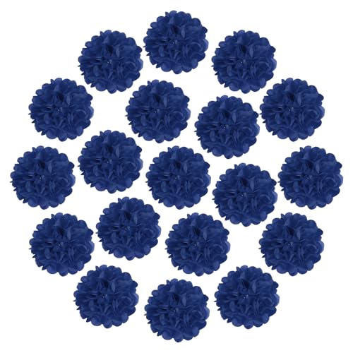 sourcing map Pompons aus Seidenpapier, 35,6 cm, bunt, große Papierblumen, Wanddekorationen für Fiesta, Party, Geburtstag, Hochzeit, Dunkelblau, 20 Stück von sourcing map