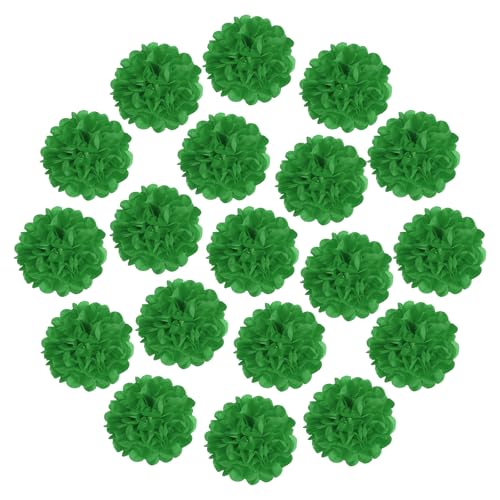 sourcing map Pompons aus Seidenpapier, 35,6 cm, bunt, große Papierblumen, Wanddekorationen für Fiesta, Party, Geburtstag, Hochzeit, Dunkelgrün, 20 Stück von sourcing map