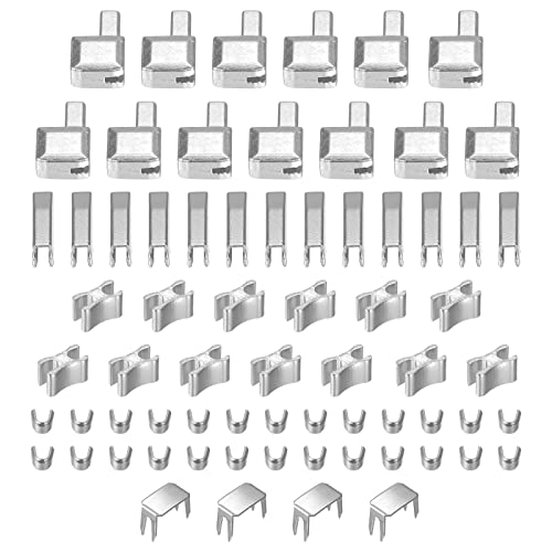 sourcing map Reißverschluss Reparatur Kit #3 Metall Schieberegler Halterungen Box und Einsteckstift und Oben Boden Stopfen für Tasche Mantel Reißverschlüsse Wechseln (69Stk Silber) von sourcing map