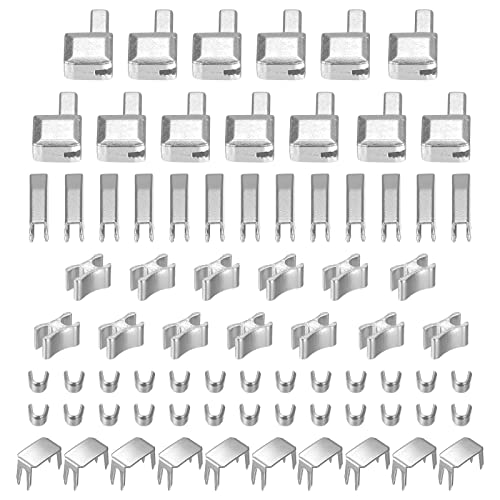 sourcing map Reißverschluss Reparatur Kit #5 Metall Schieberegler Halterungen Box und Einsteckstift und Oben Boden Stopfen für Tasche Mantel Reißverschlüsse Wechseln (75Stk Silber) von sourcing map