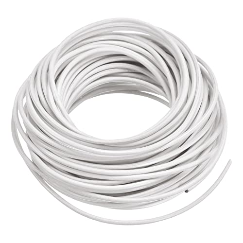 sourcing map Rund Lederschnur 11 Yards 10 Meter 2mm Lederband Flechtschnur Schnur Lederriemen für Geldbörse Handtasche Schnürsenkel Basteln Kunsthandwerk Armband Herstellung Rein Weiß von sourcing map