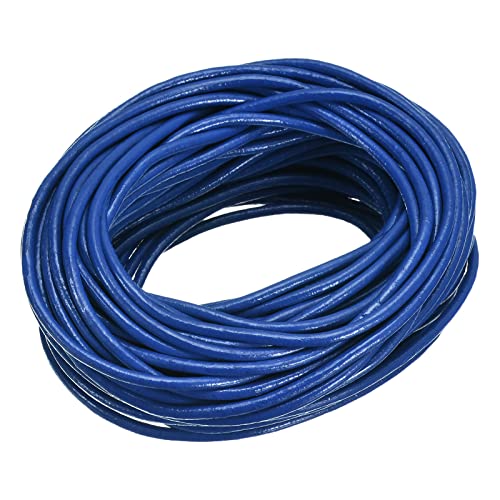 sourcing map Rund Lederschnur 11 Yards 10 Meter 2mm Lederband Flechtschnur Schnur Lederriemen für Geldbörse Handtasche Schnürsenkel Basteln Kunsthandwerk Armband Herstellung Saphir von sourcing map