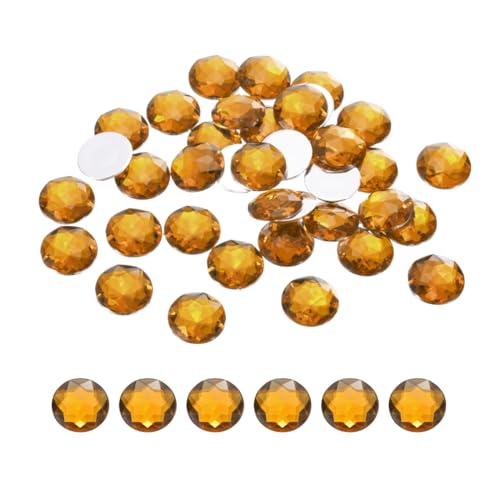 sourcing map Runde Acryl-Strasssteine mit flacher Rückseite, 14 mm, braun, flache Rückseite, Kristall-Strasssteine für Bastelarbeiten, Kleidung, Schuhe, DIY-Dekoration, Geschenke, 50 Stück von sourcing map