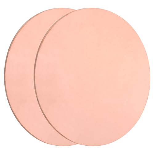 sourcing map Runde Kupferplatte, 2 mm dick, 100 mm Durchmesser, reines Kupferblech, T2-Kupferplatte, runde Scheibe, Messing-Kreisdichtungen für Metallstempel, Bastelarbeiten, 2 Stück von sourcing map