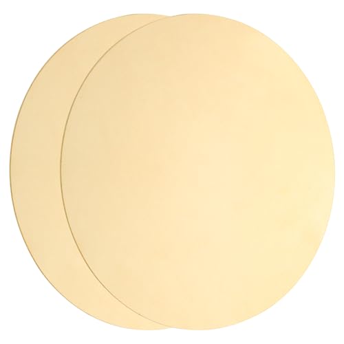 sourcing map Runde Messingplatte, 0,5 mm dick, 60 mm Durchmesser, H62, runde Messingscheibe, blank, rund, Metallblech, Kupfer-Kreisscheibe für Metallstempel, Bastelarbeiten, 2 Stück von sourcing map