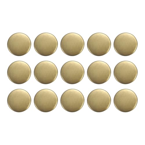 sourcing map Runde Metallknöpfe, 15 mm, Messing, Nähen, Handwerk, Ersatzknöpfe für Blazer, Anzüge, Kleidung, Dekoration, DIY-Zubehör, Bronze, 15 Stück von sourcing map