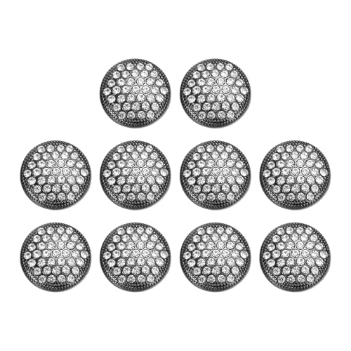 sourcing map Runde Metallknöpfe, 25 mm, Schaft aus Legierung, Strass, Nähen, Basteln, Ersatzknöpfe für Kleidung, Dekoration, DIY-Zubehör, Pistole, 10 Stück von sourcing map