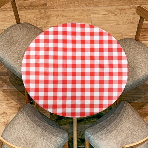 sourcing map Runde Tischdecke mit elastischem Rand, PVC-Tischdecke, wasserdicht, dehnbar, Vinyl-Tischdecke, passend für 88,9 cm - 109,2 cm Durchmesser, für Picknick, Camping, Outdoor, Rot/Weiß, 121,9 sourcing map Runde Tischdecke mit elastischem Rand, PVC-Tischdecke, wasserdicht, dehnbar, Vinyl-Tischdecke, passend für 88,9 cm - 109,2 cm Durchmesser, für Picknick, Camping, Outdoor, Rot/Weiß, 121,9 von sourcing map