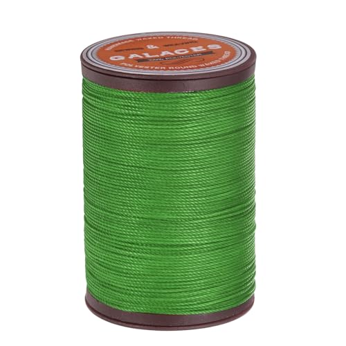 sourcing map Rundes Ledernähgarn, gewachst, 80 m, Wachs-Polyesterschnur, 0,55 mm, gewachste Nähschnur für Lederhandwerk, Buchbindung, Armbänder, geflochten, Grün von sourcing map