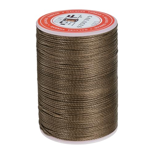 sourcing map Rundes Ledernähgarn, gewachst, 85 m, gewachste Nähschnur für Lederhandwerk, Buchbindung, Armbänder, geflochten, Hellbraun sourcing map Rundes Ledernähgarn, gewachst, 85 m, gewachste Nähschnur für Lederhandwerk, Buchbindung, Armbänder, geflochten, Hellbraun von sourcing map